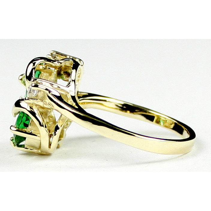 10K Gold Ladies Ring Created Emerald R016 Image 3