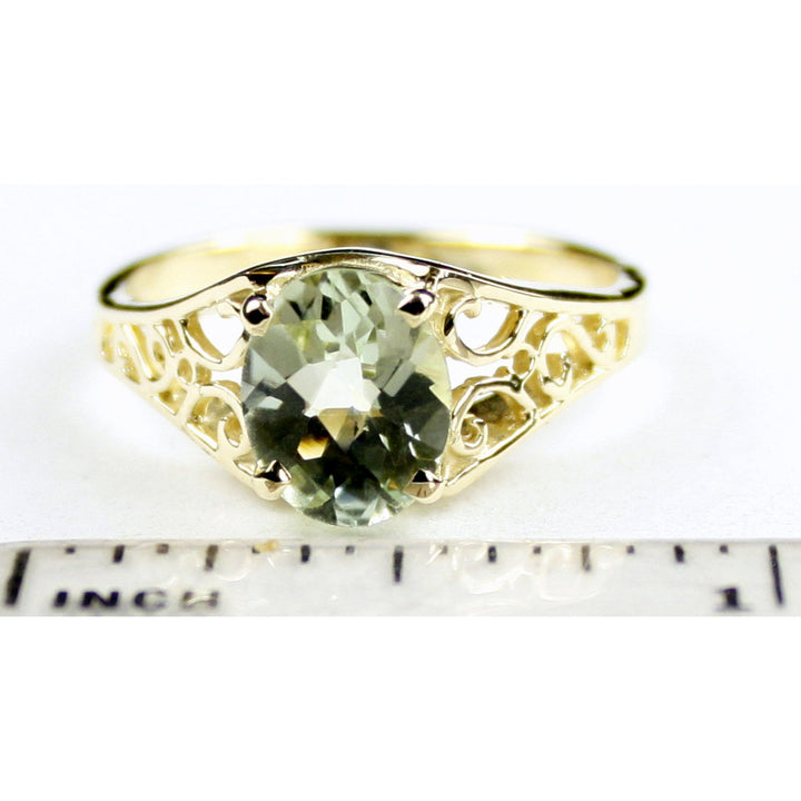 10K Gold Ladies Ring Green Amethyst  R005 Image 4