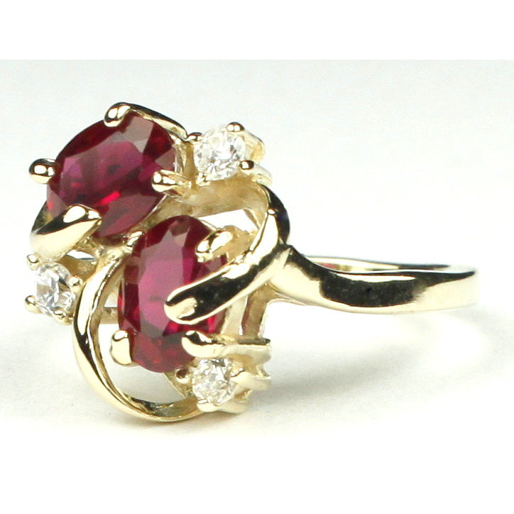 10K Gold Ladies Ring Created Ruby R016 Image 2