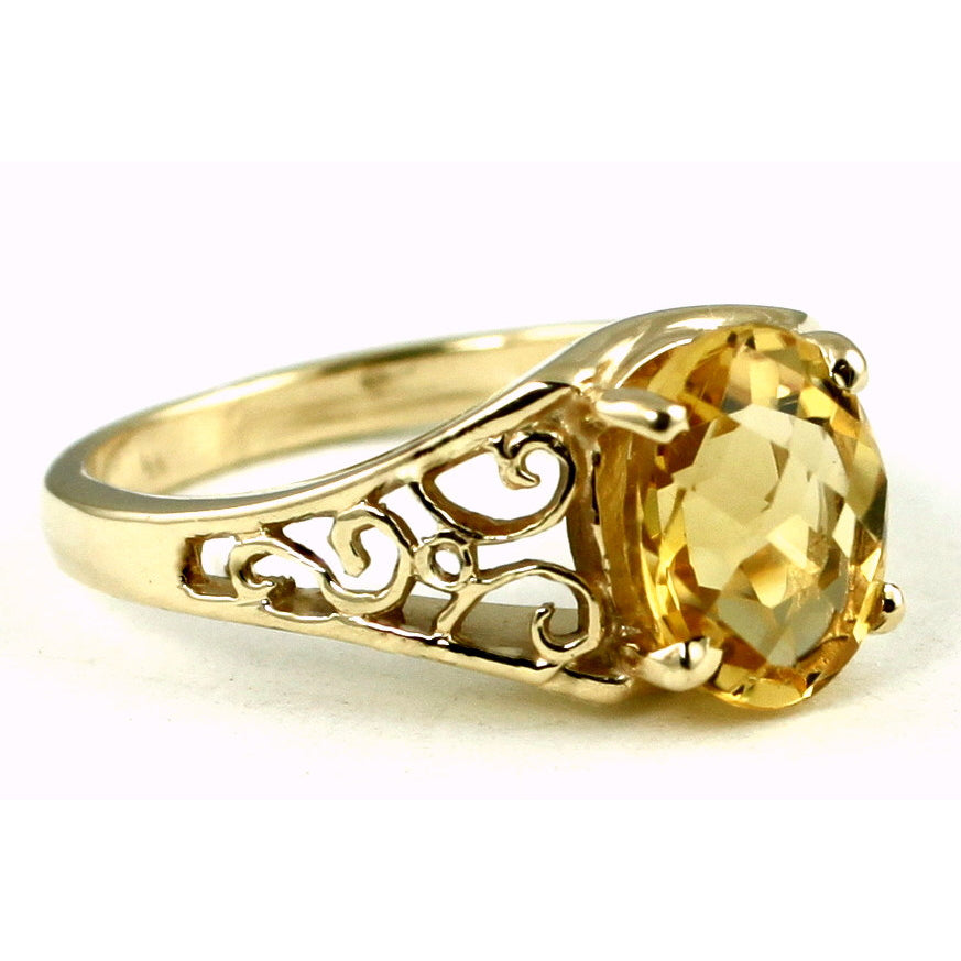 10K Gold Ladies Ring Genuine Citrine R005 Image 3