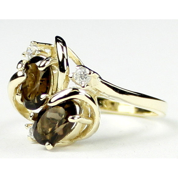 10K Gold Ladies Ring Smoky Quartz R016 Image 2