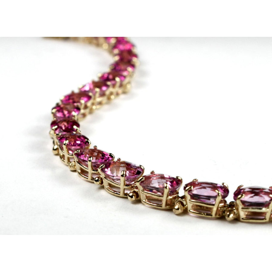 10KY Gold Bracelet Pure Pink Topaz B002 Image 1
