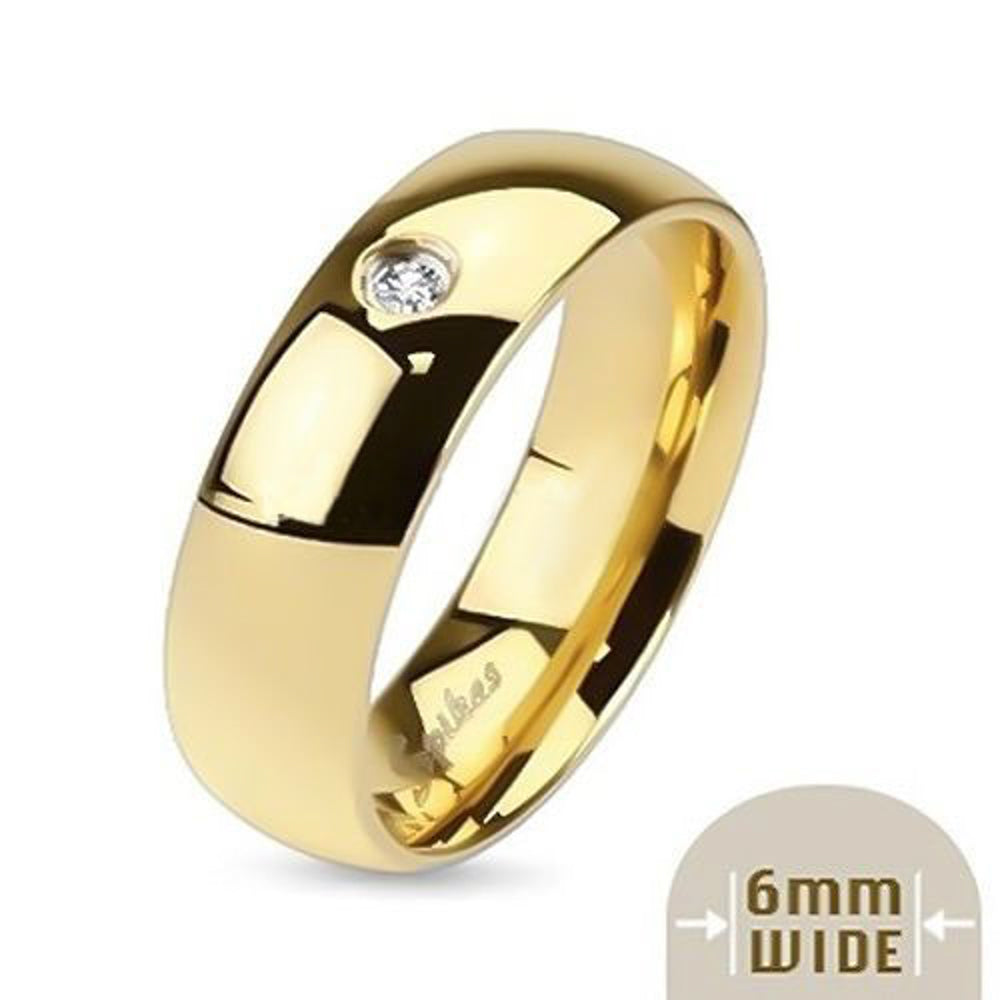 His and Her 14K G.P. Stainless Steel 3pc Wedding Engagement Ring and Mens Band Set Image 2