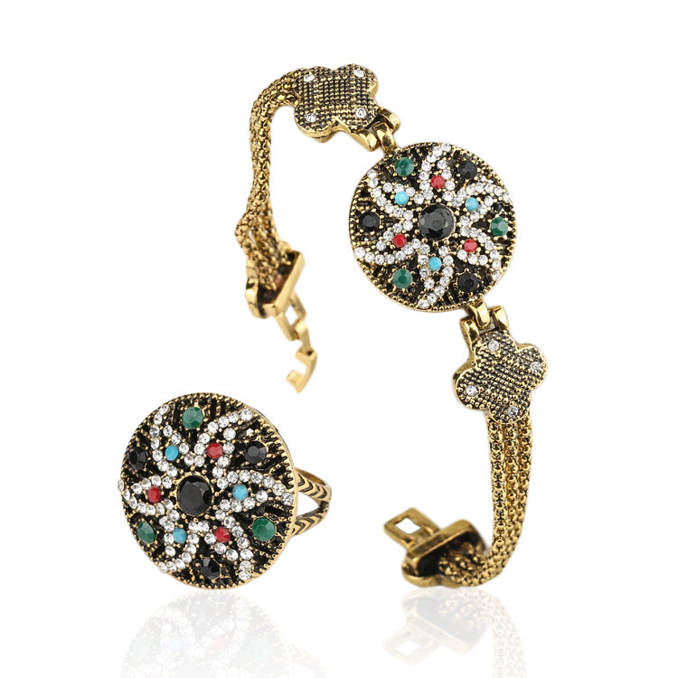Opal Crystal Flower Jewelry Set Image 1