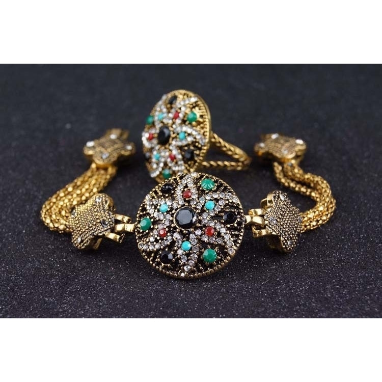 Opal Crystal Flower Jewelry Set Image 2