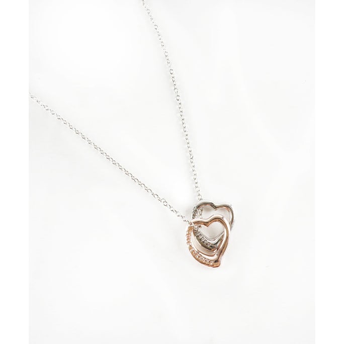 Rose Gold Heart Stud EarringsHeart NecklaceHeart PendantValentines Jewelry Image 2
