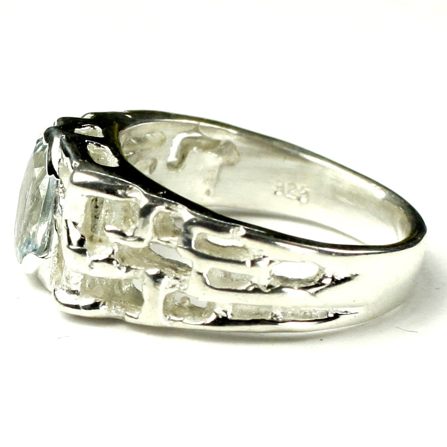 Sterling Silver Mens Ring Aquamarine SR197 Image 3