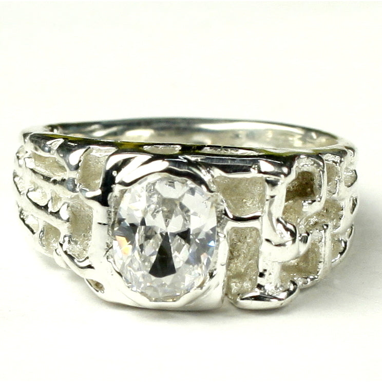 Sterling Silver Mens Ring Cubic Zirconia SR197 Image 1
