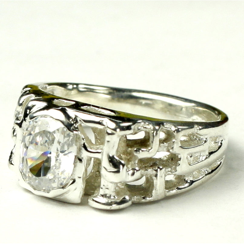 Sterling Silver Mens Ring Cubic Zirconia SR197 Image 2