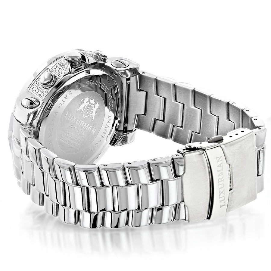 Oversized Diamond Watches: Luxurman Mens Diamond Watch 0.75ct Image 1