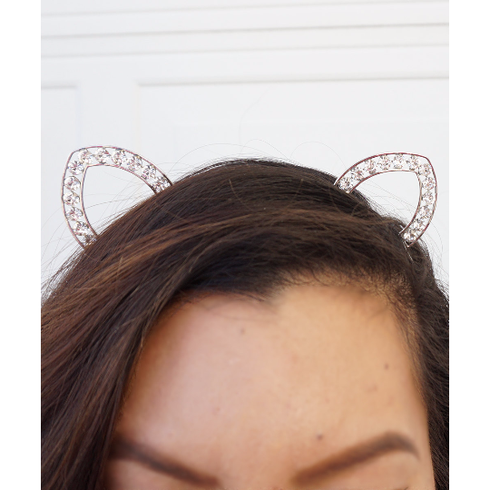 Crystal Cat EarsCat Ears HeadbandRave Cat EarsFestival Cat EarsSilver Cat EarsGold Cat Ears HeadbandHalloween Cat Ears Image 3
