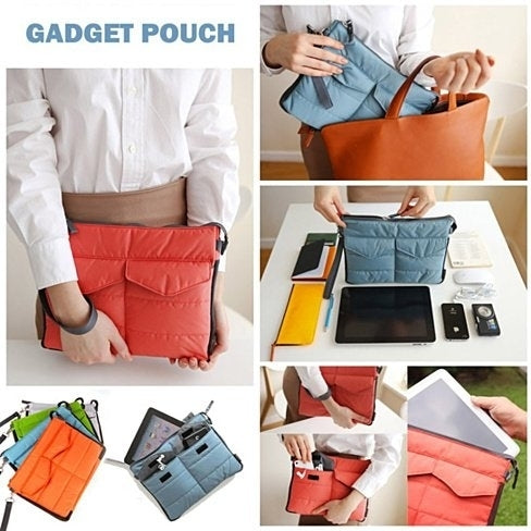 Travel Lightweight Washable Tablet PC Padded Sleeve Storage Bag Handle Organizer Pouch Image 2