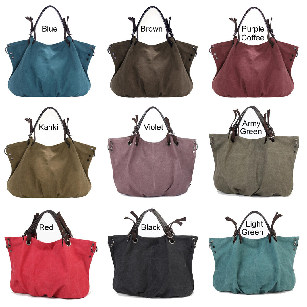 Women Soft Canvas Handbag in 9 Assorted Color Image 6