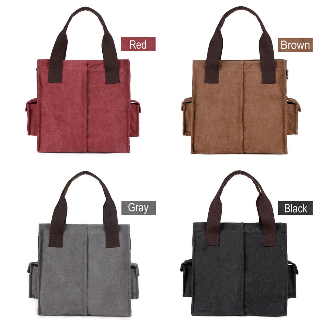 Fashion Canvas Handbag Easy Convert To Shoulder Bag Image 6