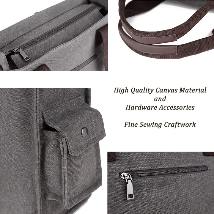 Fashion Canvas Handbag Easy Convert To Shoulder Bag Image 4