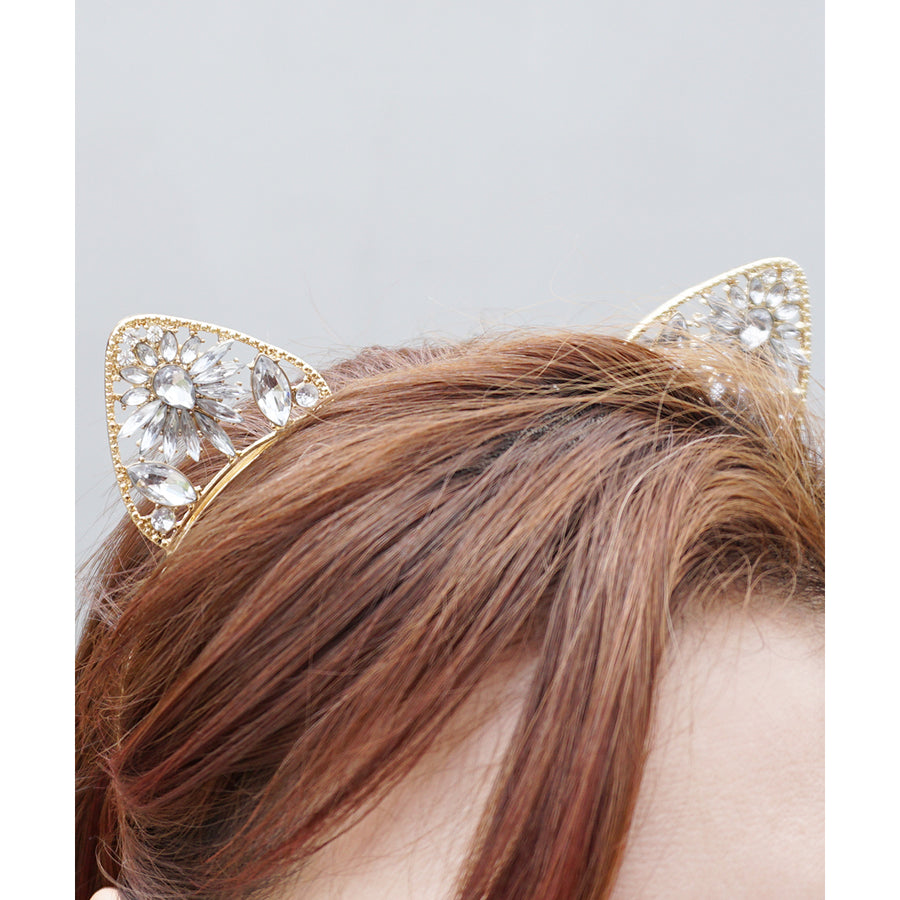 Crystal Cat EarsCat Ears HeadbandBejeweled Cat EarsRave Cat EarsFestival Cat EarsCosplay Cat Ears Image 1