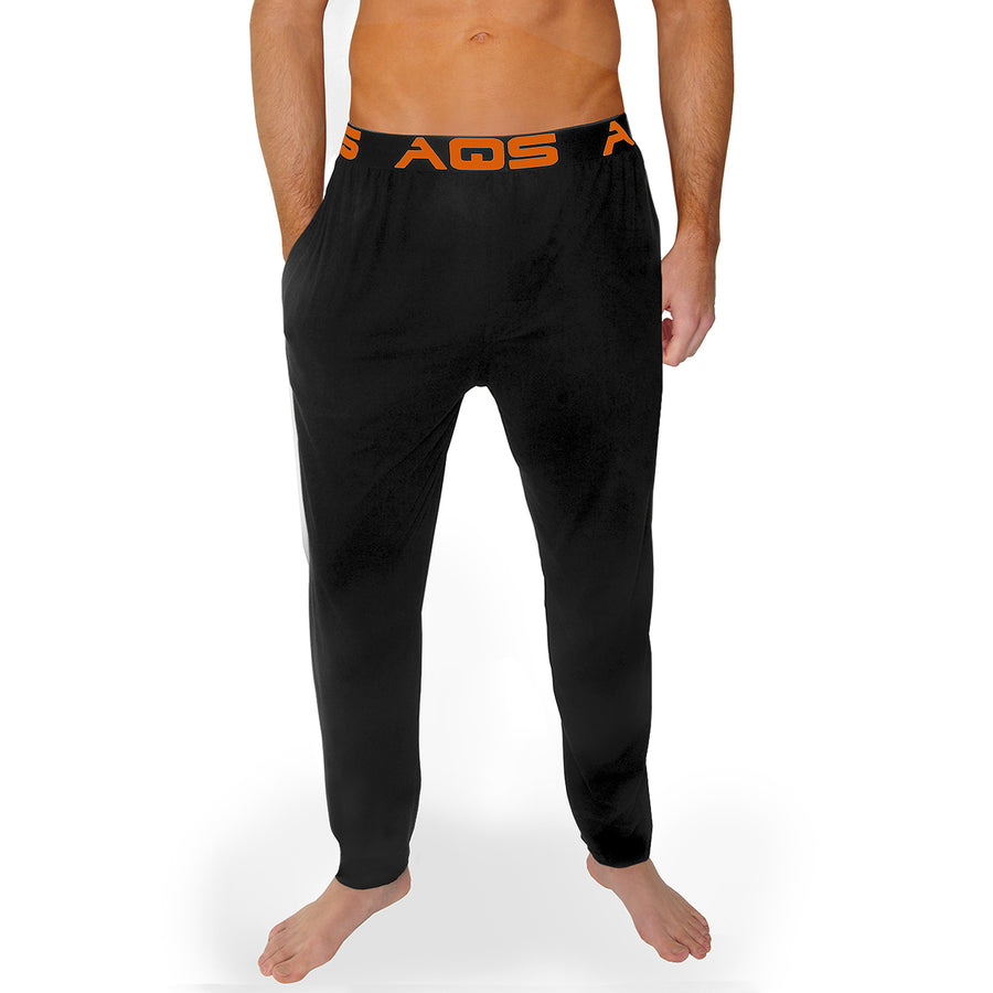 AQS Unisex Black/Orange Lounge Pants Image 1