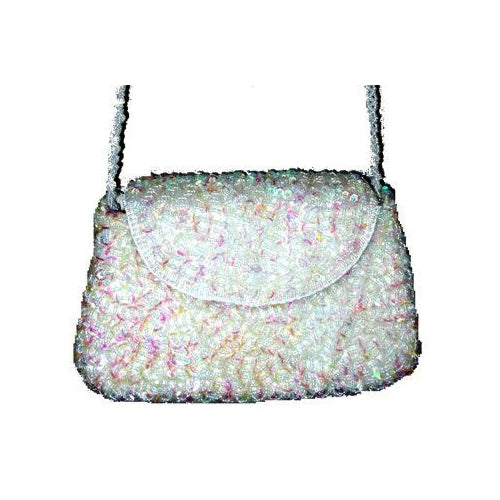Sequin Beaded Purse OPAL WHITE  SP14 Image 1