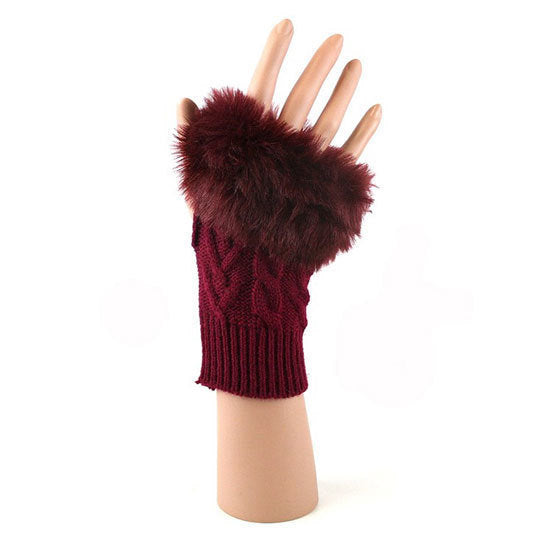 Fingerless Cable Knit Gloves Image 1