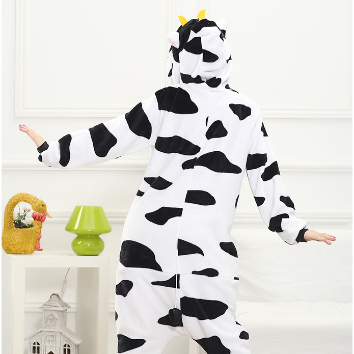 Home men and women cute cartoon animals conjoined pajamas cows Image 3