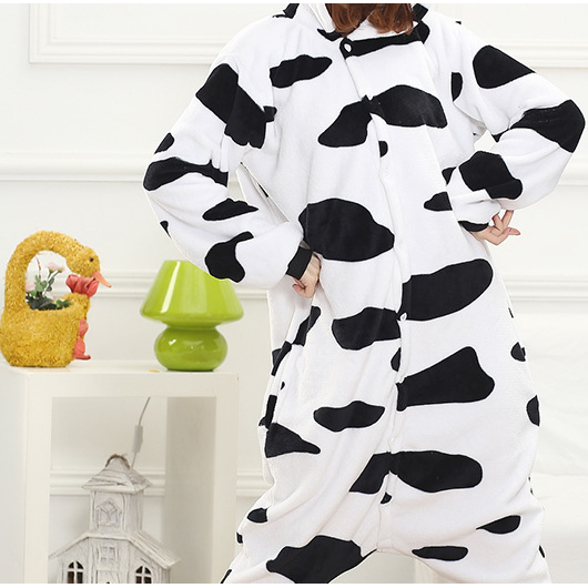 Home men and women cute cartoon animals conjoined pajamas cows Image 4