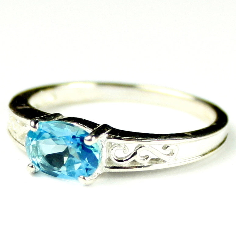 SR362Paraiba Topaz925 Sterling Silver Ladies Engagement Ring Image 2