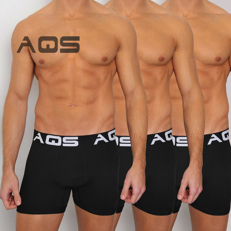 AQS Mens Black Boxer Briefs Image 1