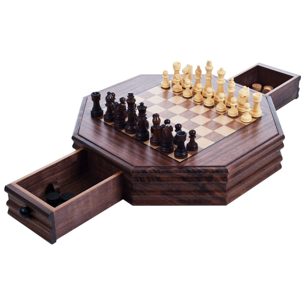 Trademark Games Octagonal Chess and Checkers Set Image 2