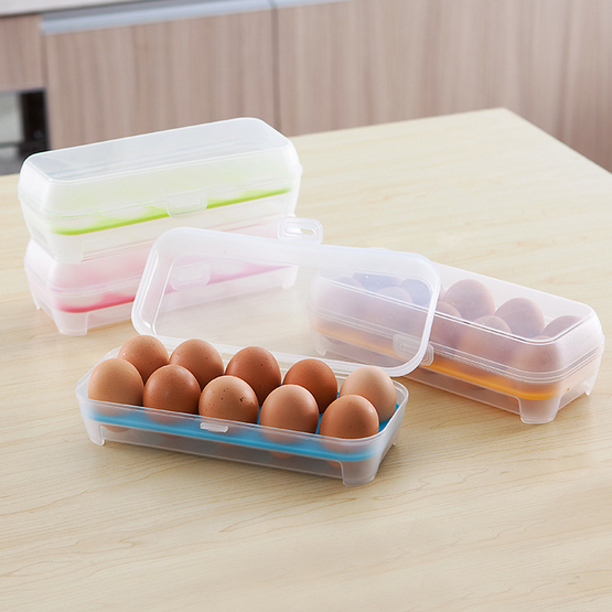 Egg Storage Case Holder Box For Fridge and Freezer Eggs Green10 cells Image 1