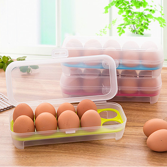 Egg Storage Case Holder Box For Fridge and Freezer Eggs Green10 cells Image 2