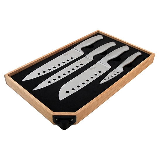 Ozeri 5-Piece Stainless Steel Knife and Sharpener Setwith Japanese Stainless Steel Slotted Blades Image 7