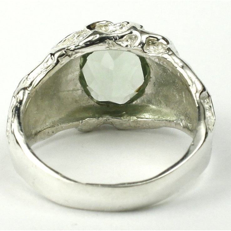 Sterling Silver Mens Ring Green Amethyst (Prasiolite) SR168 Image 4