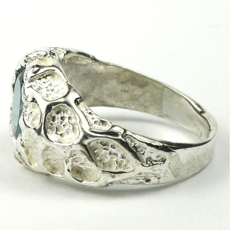 Sterling Silver Mens Ring Paraiba Topaz SR168 Image 3