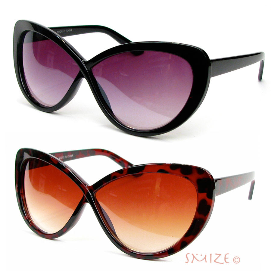 Infinity Shape Oversized Black Tortoise Womens Fashion Sunglasses Image 1
