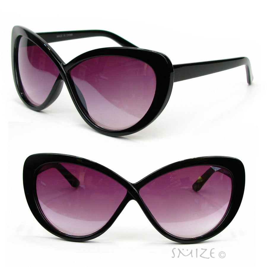 Infinity Shape Oversized Black Tortoise Womens Fashion Sunglasses Image 2