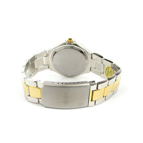Two Tone Bracelet Geneva 3D Crystal Bezel Oversized Womens Boyfriend Style Watch Image 4