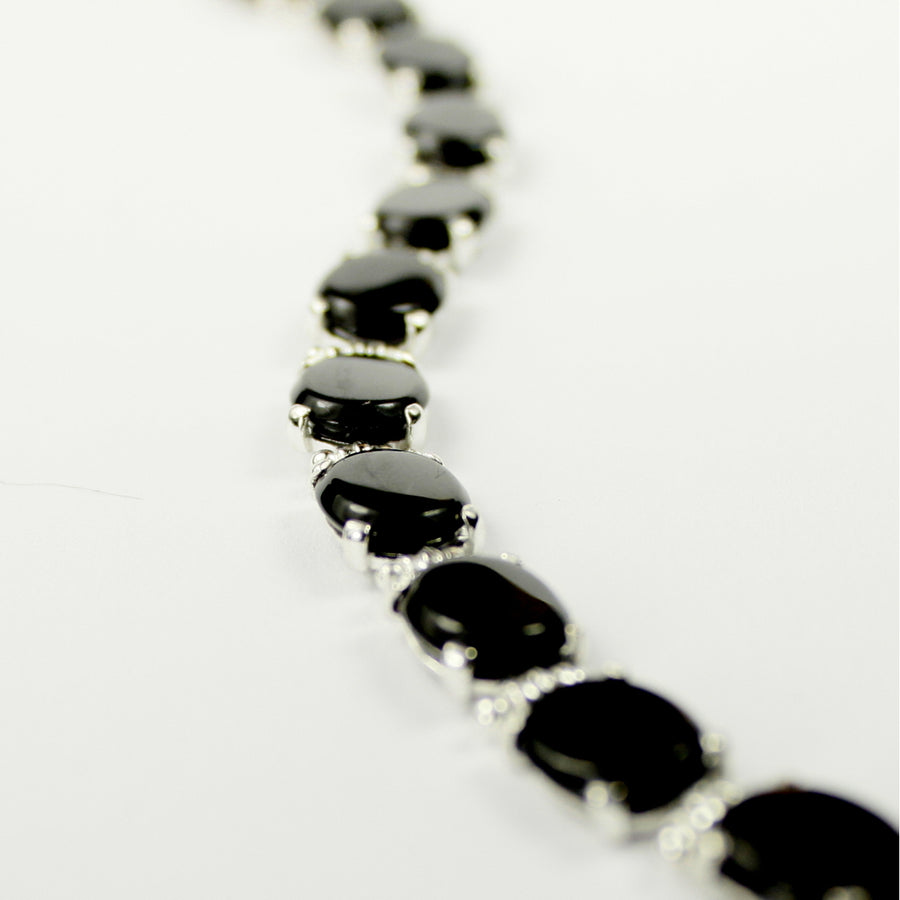 Sterling Silver Bracelet Black Onyx SB003C Image 1