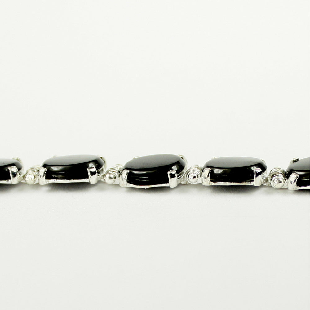 Sterling Silver Bracelet Black Onyx SB003C Image 2