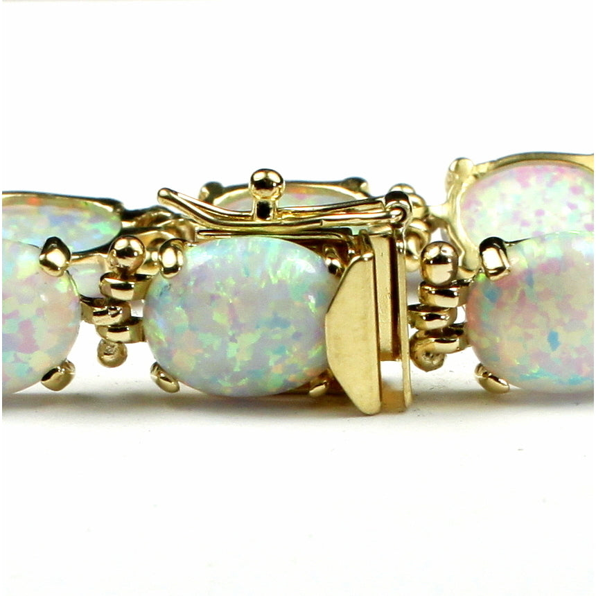 10K Bracelet Created White Opal B003C Image 3