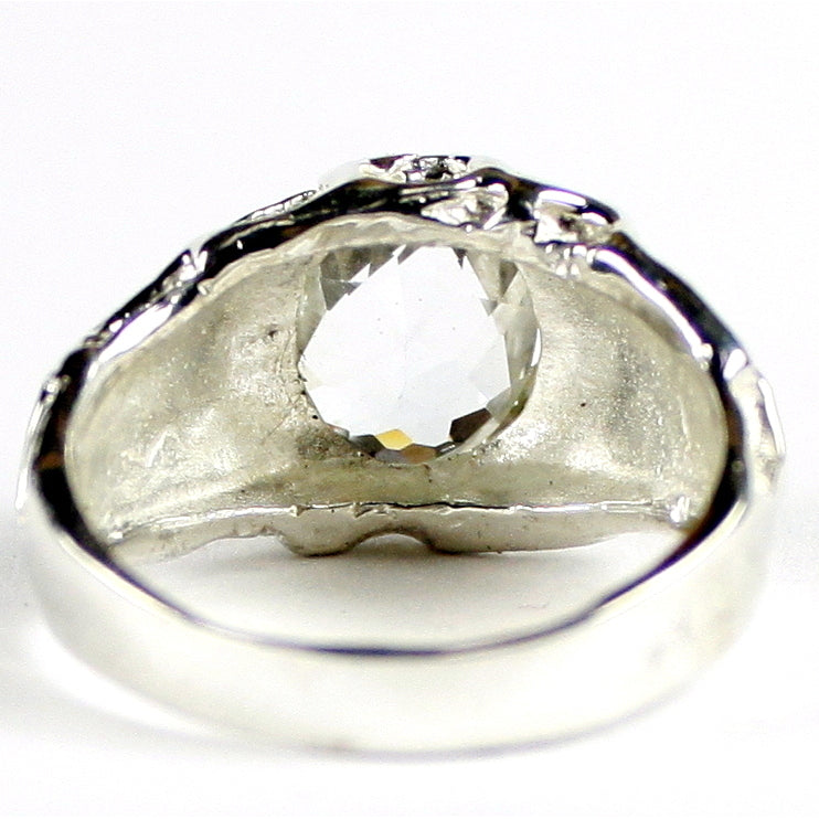 Sterling Silver Mens Ring Silver Topaz SR168 Image 4
