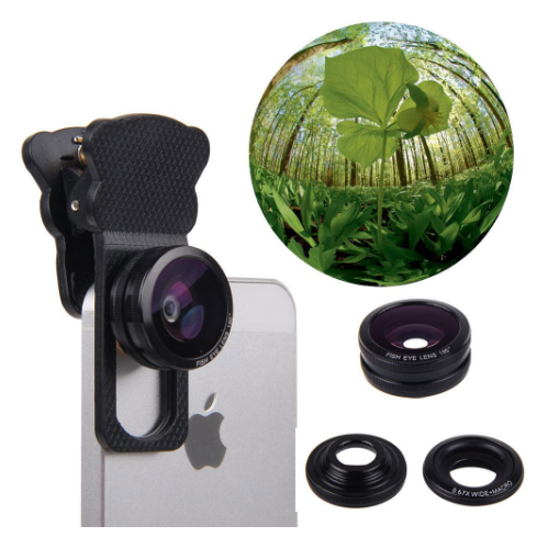 4-in-1 Universal Clamp Clip Camera Lens Kit Set 10x Optical Zoom Telescope + Fish Eye Lens + Wide Angle + Micro Lens Kit Image 4