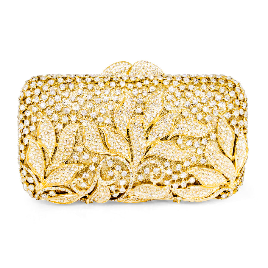 Dolli Classic Leaves Crystal Clutch Image 1