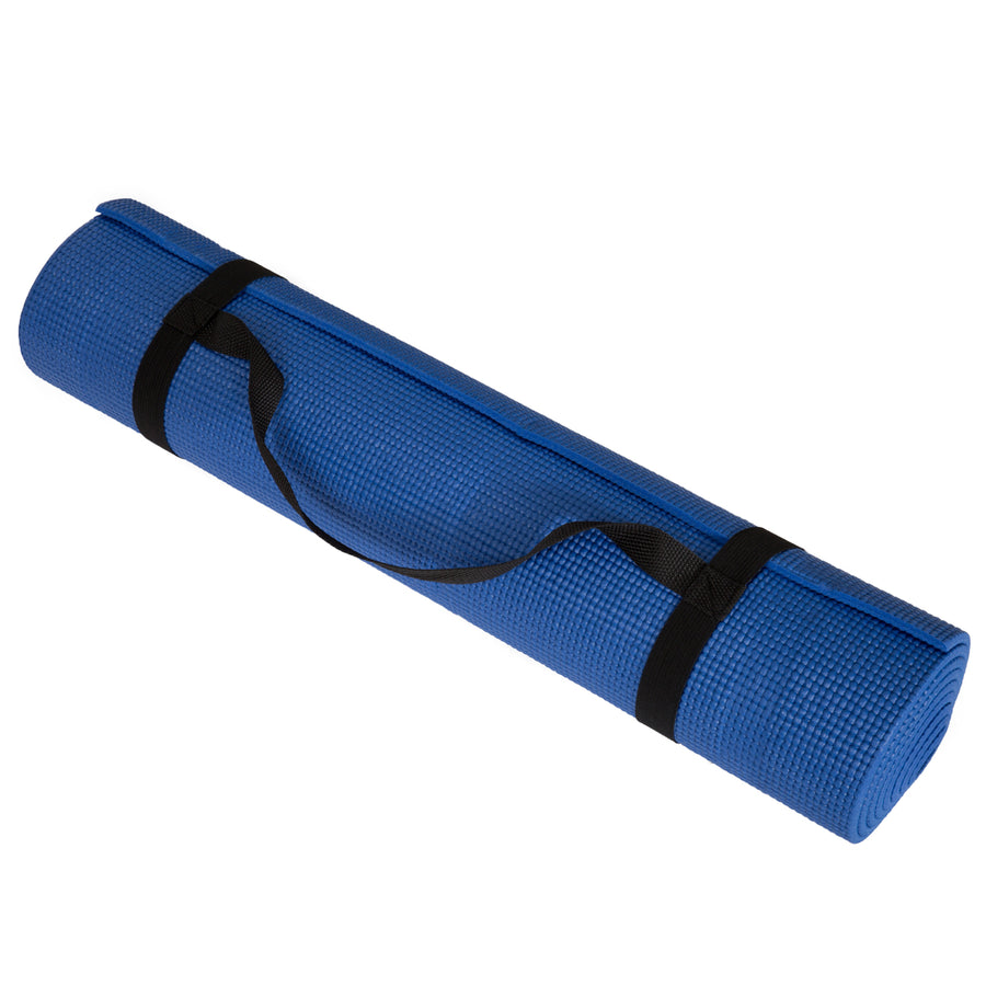 Wakeman Fitness Double Sided Yoga Mat - 71" x 24" x 0.25" - Blue Image 1