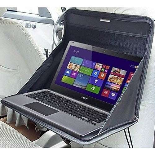 Zone Tech Foldable Automotive Back Seat Laptop Holder Food Tray Table Organizer Image 3