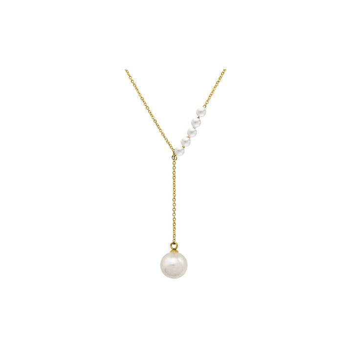 18k Gold Plated Freshwater Pearl Y Necklace Image 4