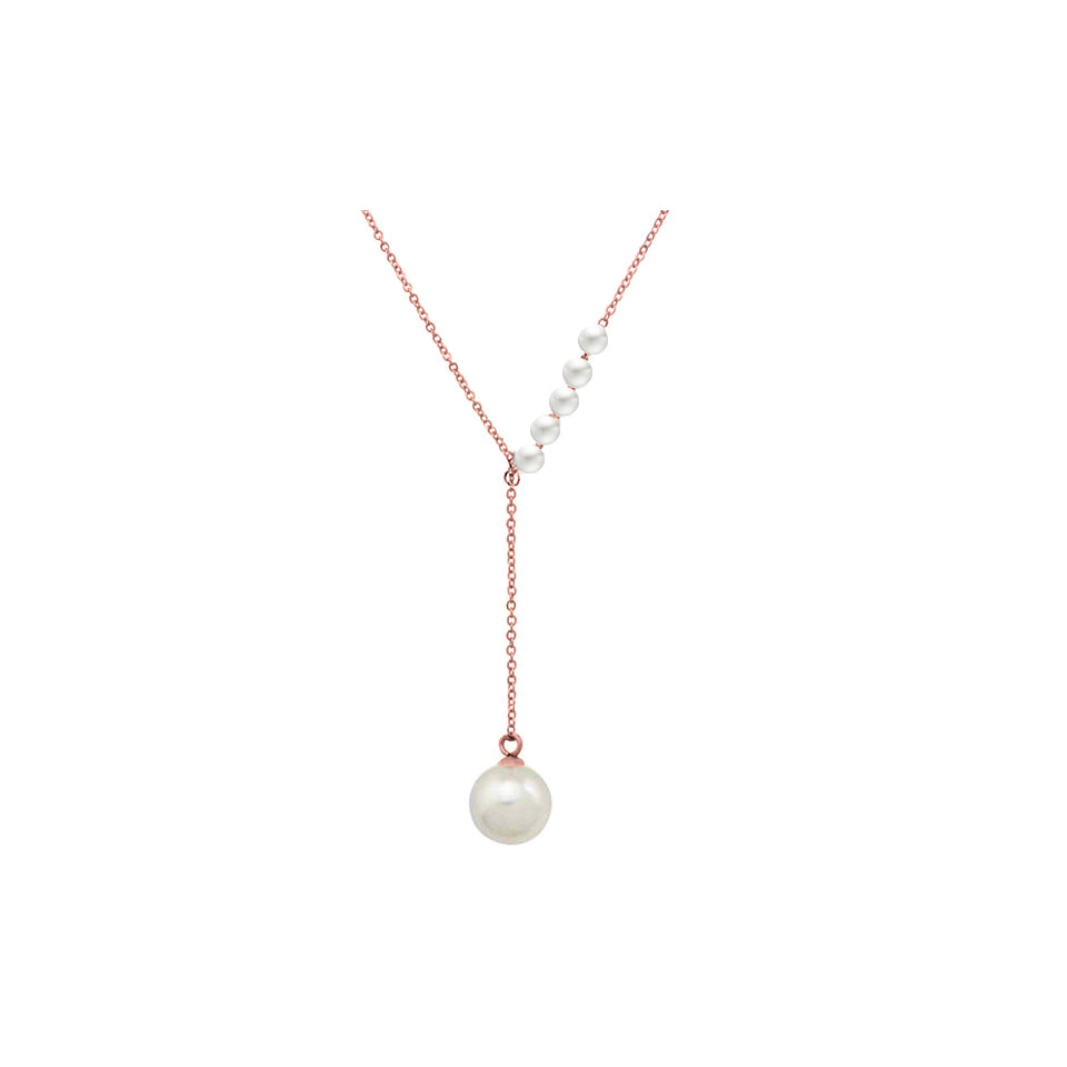 18k Gold Plated Freshwater Pearl Y Necklace Image 6
