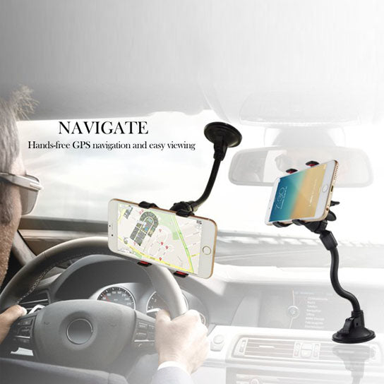 Universal Car Mount Cell Phone Holder with Strong Suction Cup and X Clamp for iPhone 66 PlusiPhone 77 Plus Image 1