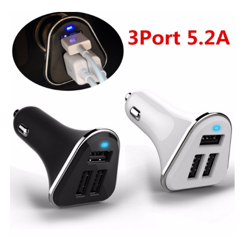 High Speed 3 Port Car Charger Adapter Mini USB Auto Car Power Adapter Phone Charger 2.1A+2.1A+1A Image 1