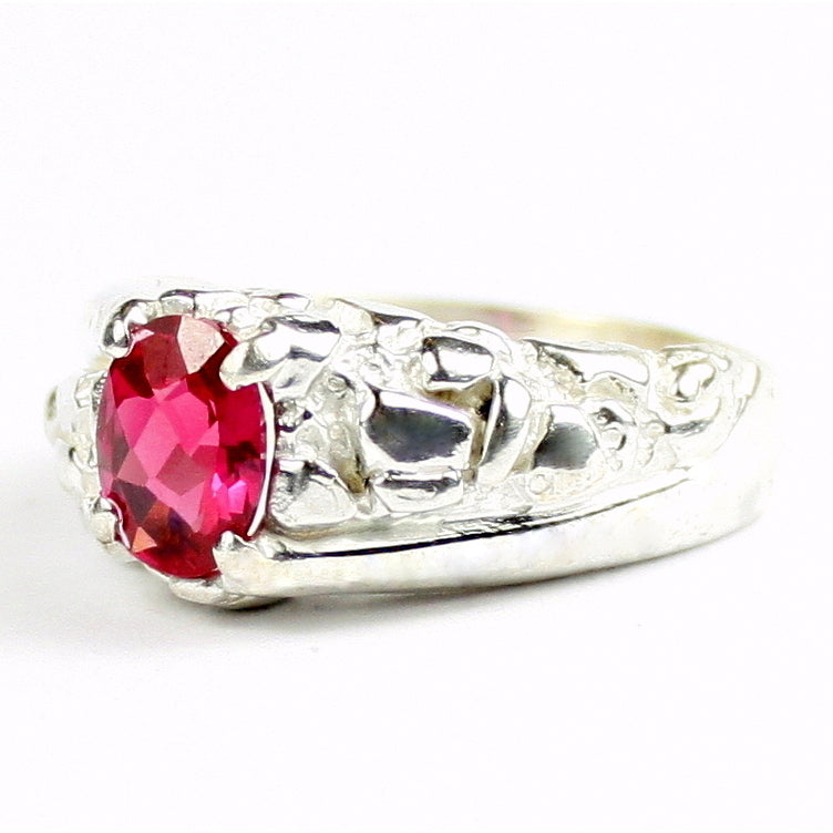 SR368Created Ruby925 Sterling Silver Mens Ring, Image 2