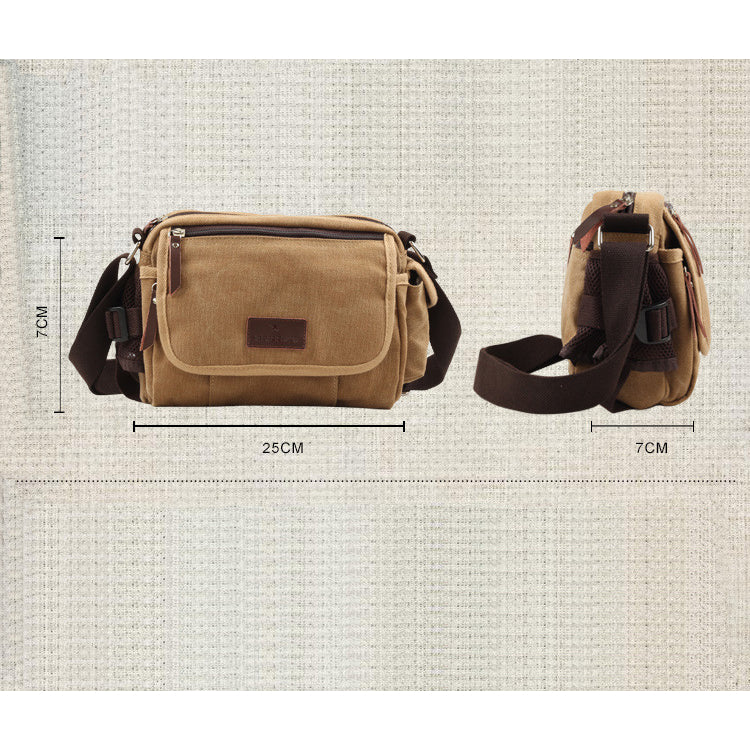 Navor Mens Small Vintage Multipurpose Canvas Shoulder Bag Messenger Bag Purse Image 3
